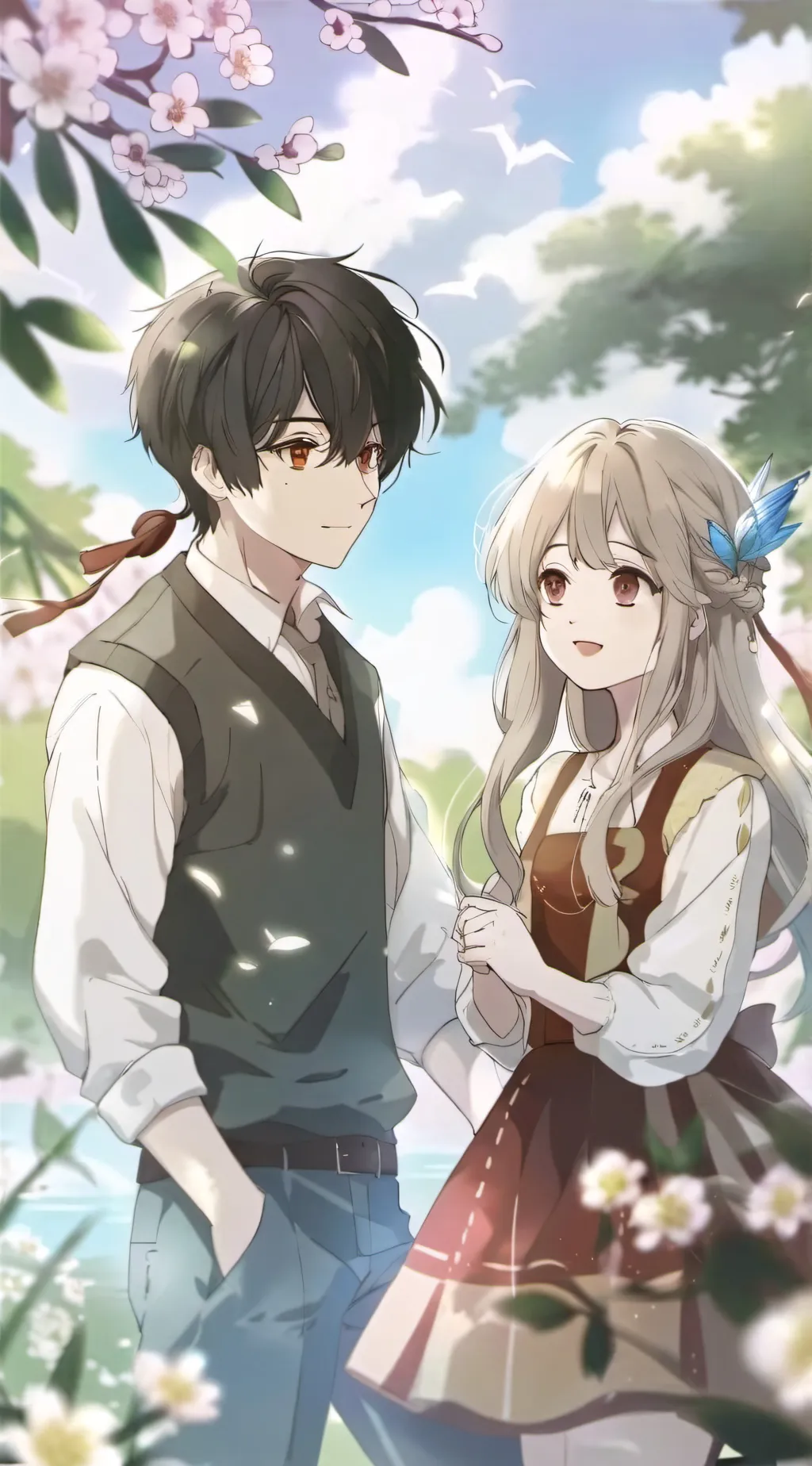 ai character: Rain and Amy background