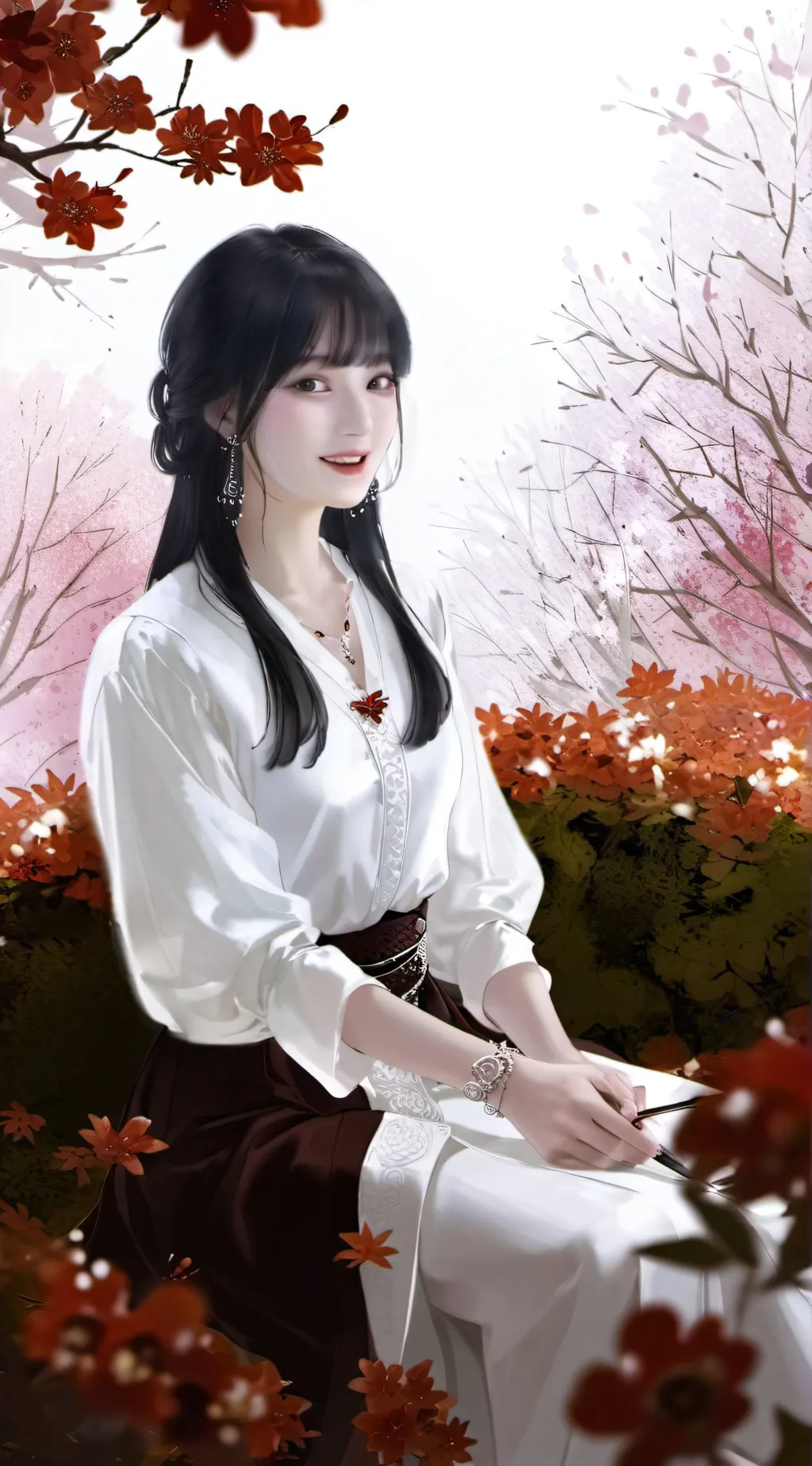 ai character: 가을 Autumn background