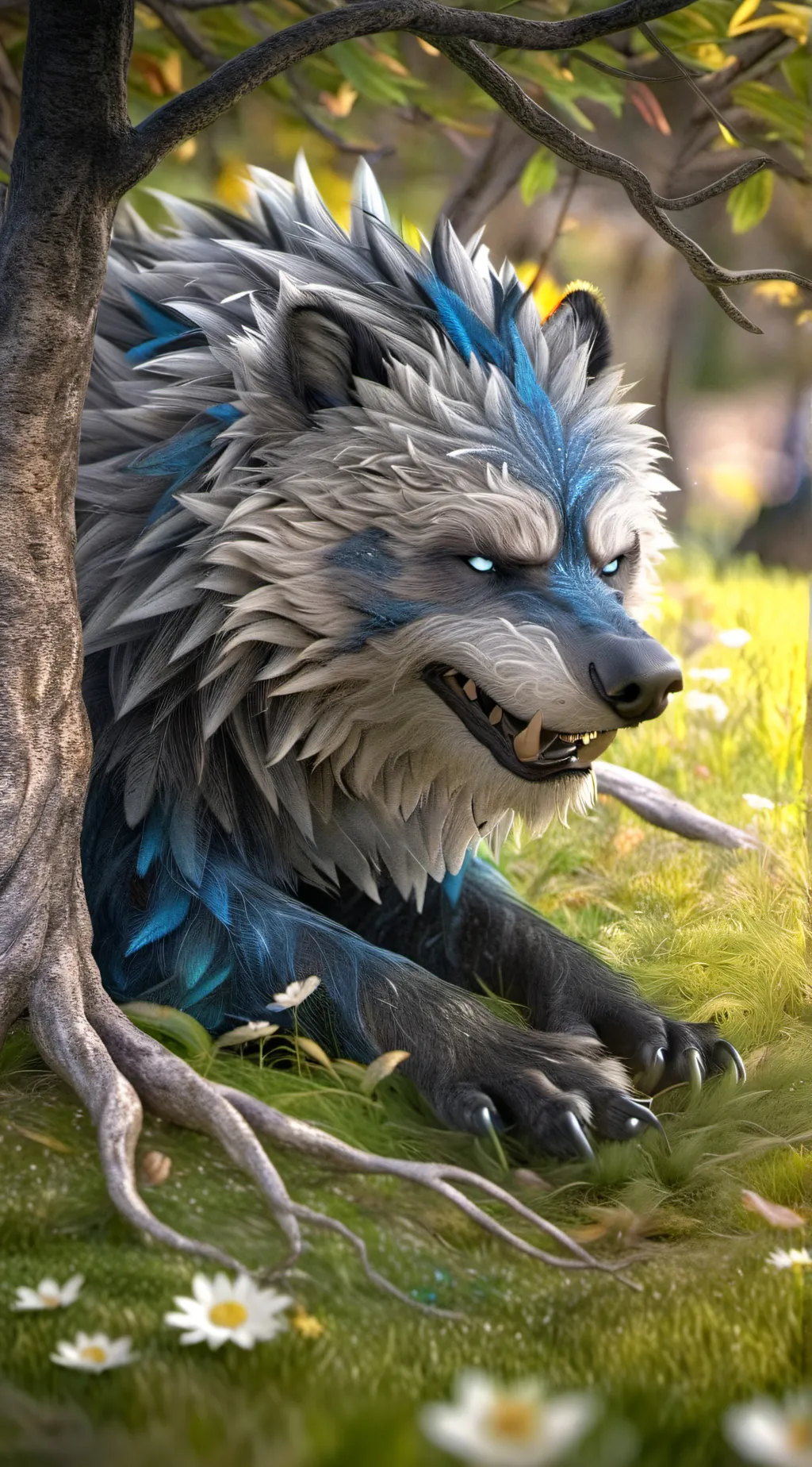 ai character: elemental wolves  background