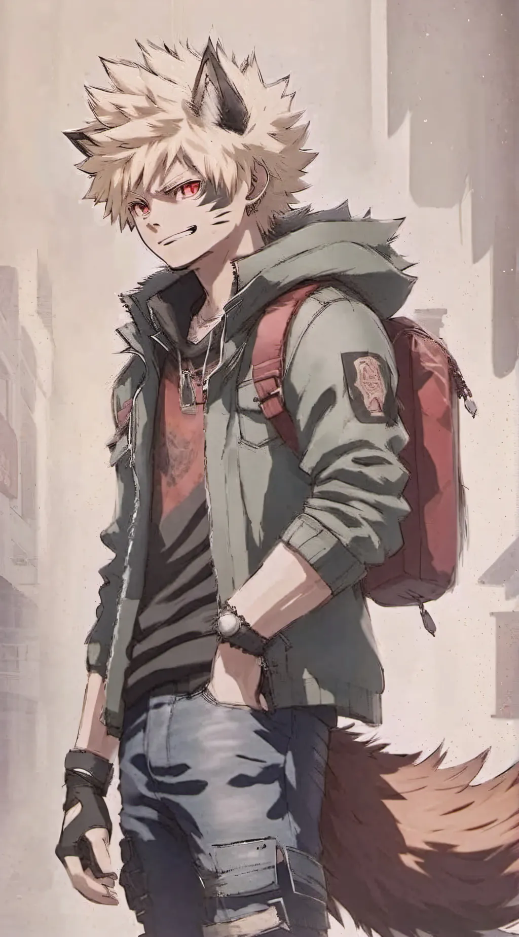 ai character: Wolf Bakugo ￼ background
