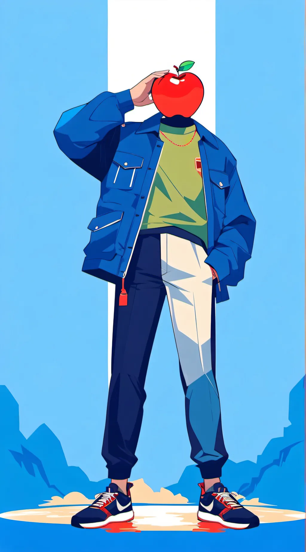 ai character: Apple background