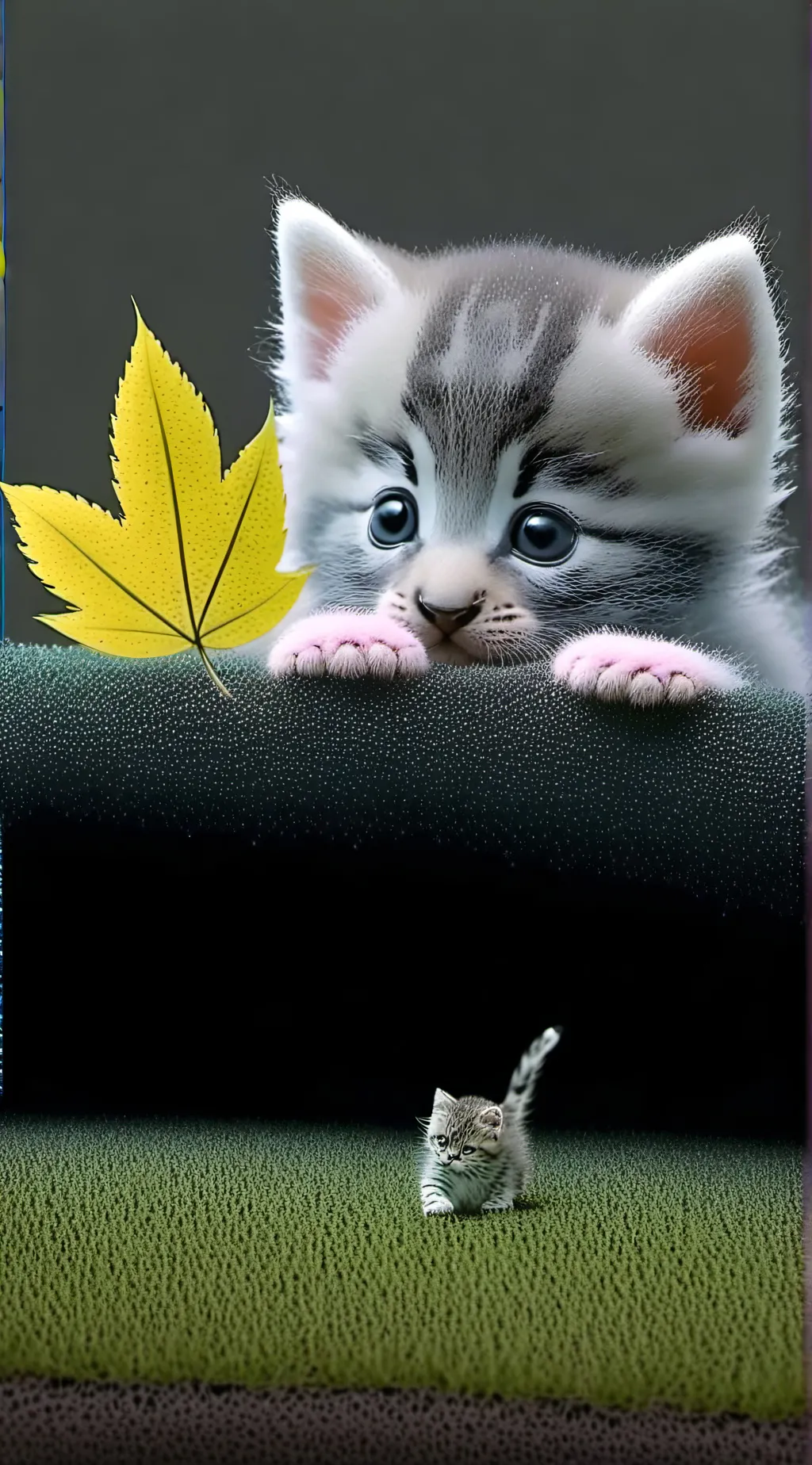 ai character: Tiny kitten  background