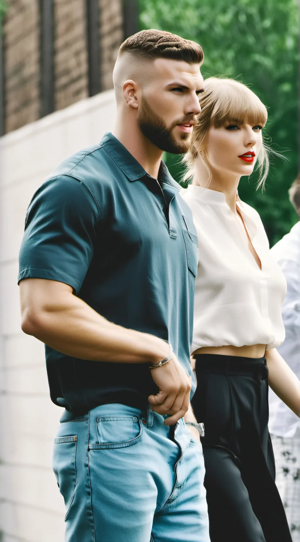 ai character: Taylor and Travis  background