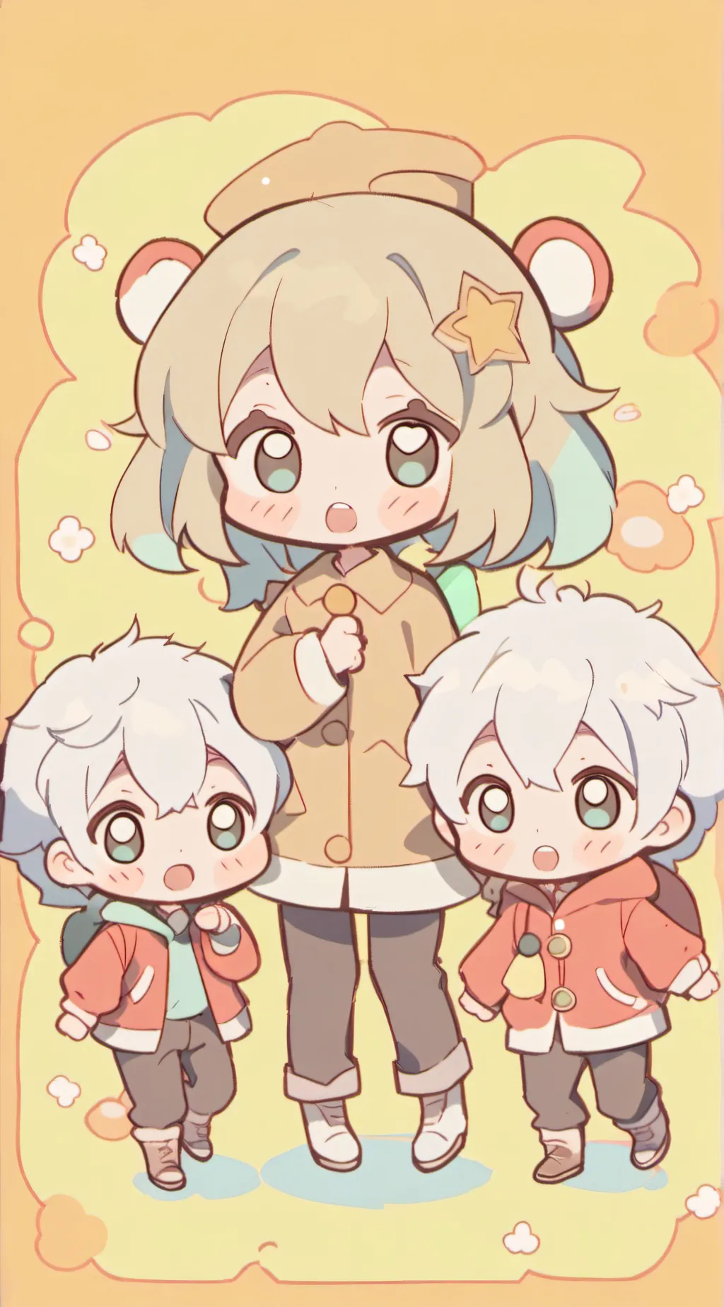 ai character:  little siblings background