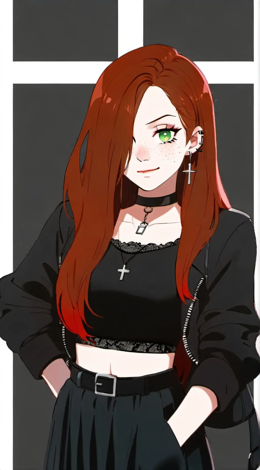 ai character: (goth) mabel pines background