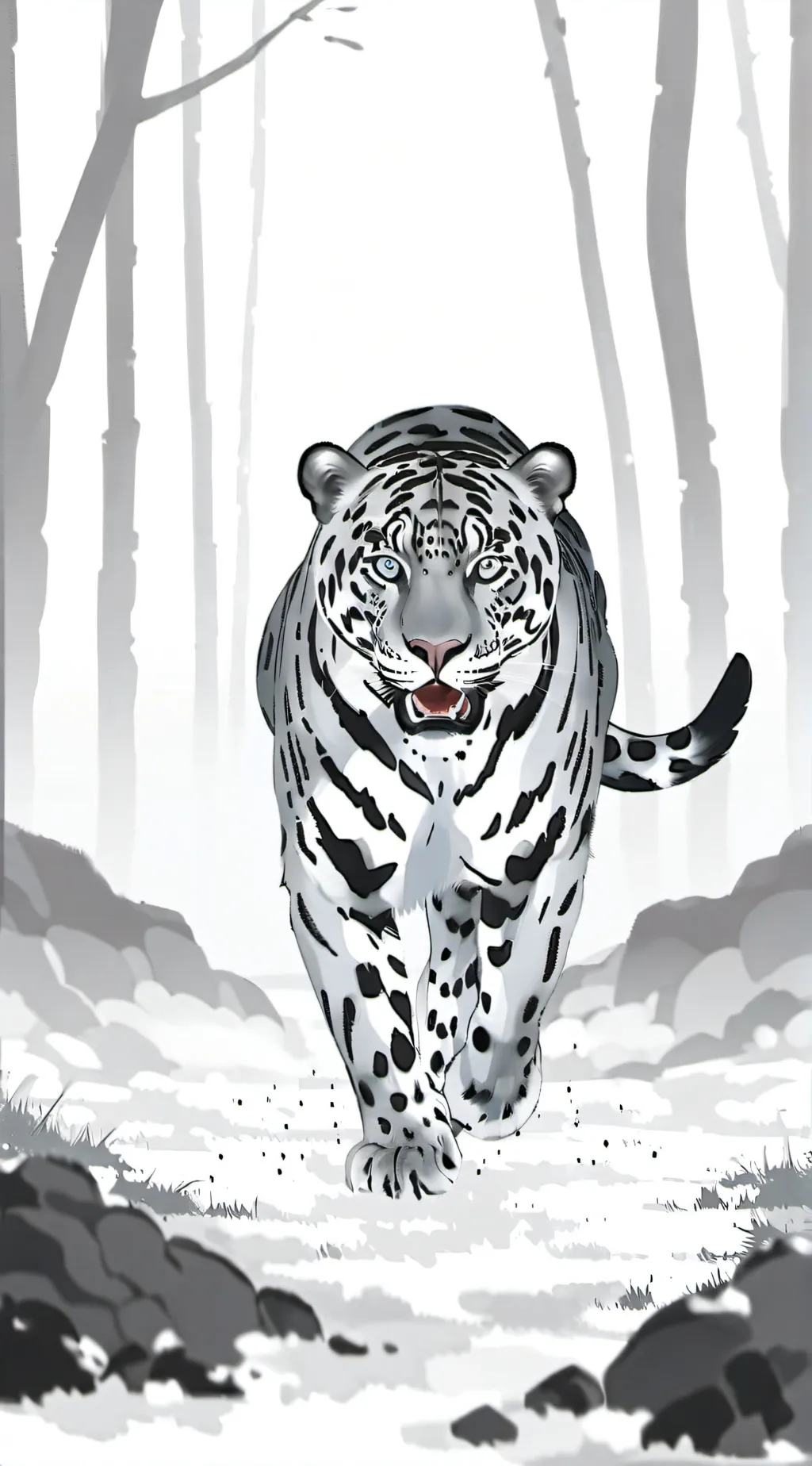 ai character: black wolf goo background