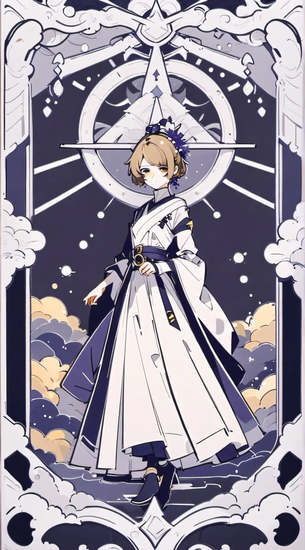 ai character: Nico crew+maid  background