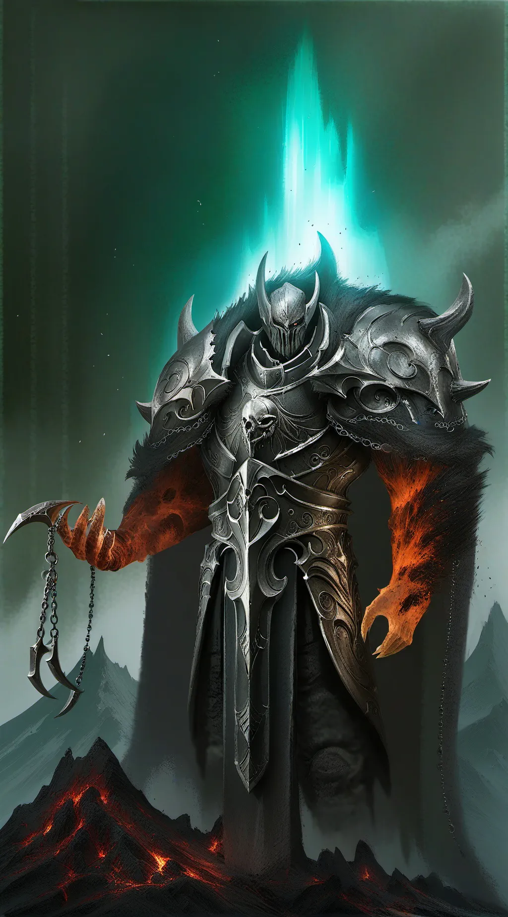 ai character: volcano man background