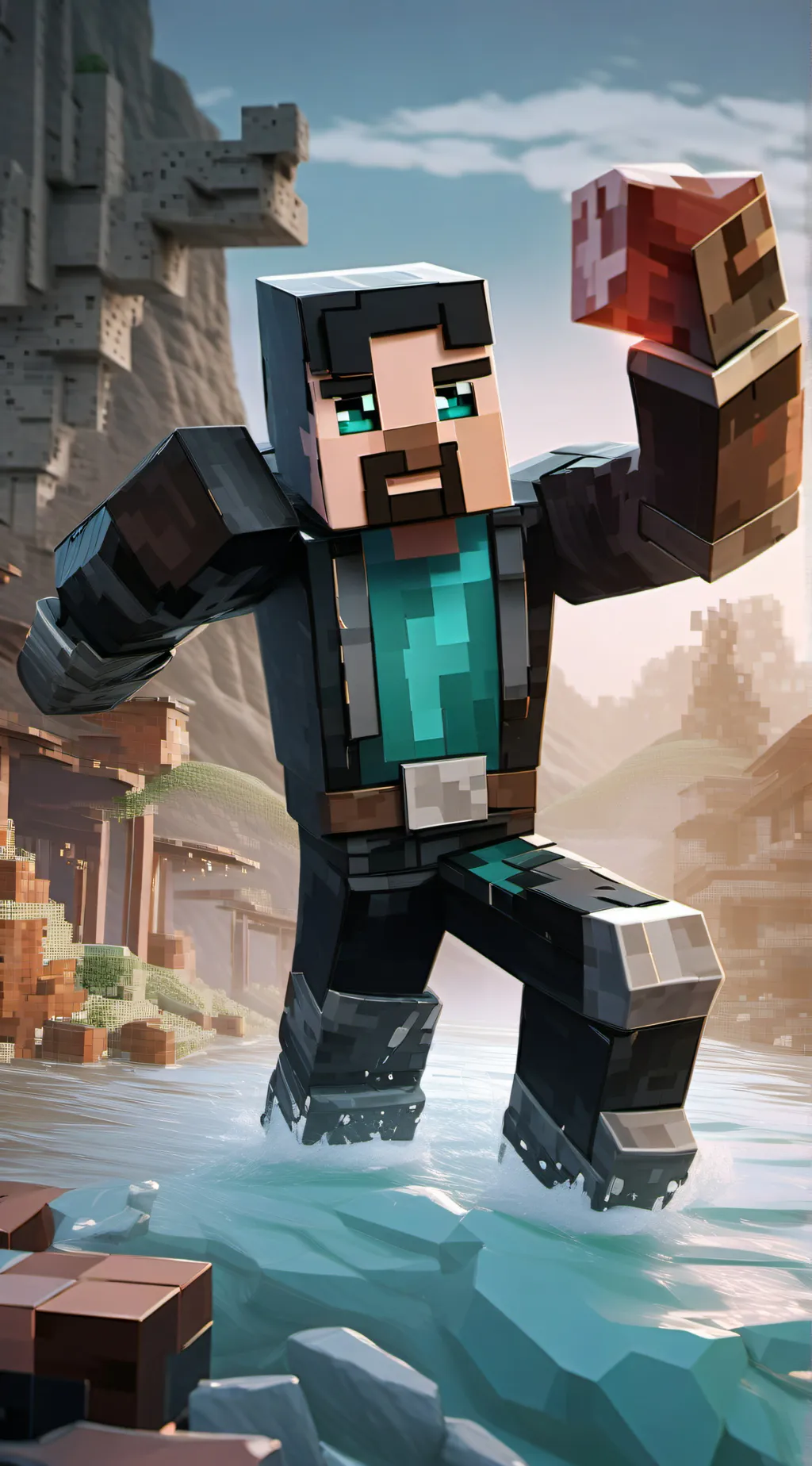 ai character: Minecraf background