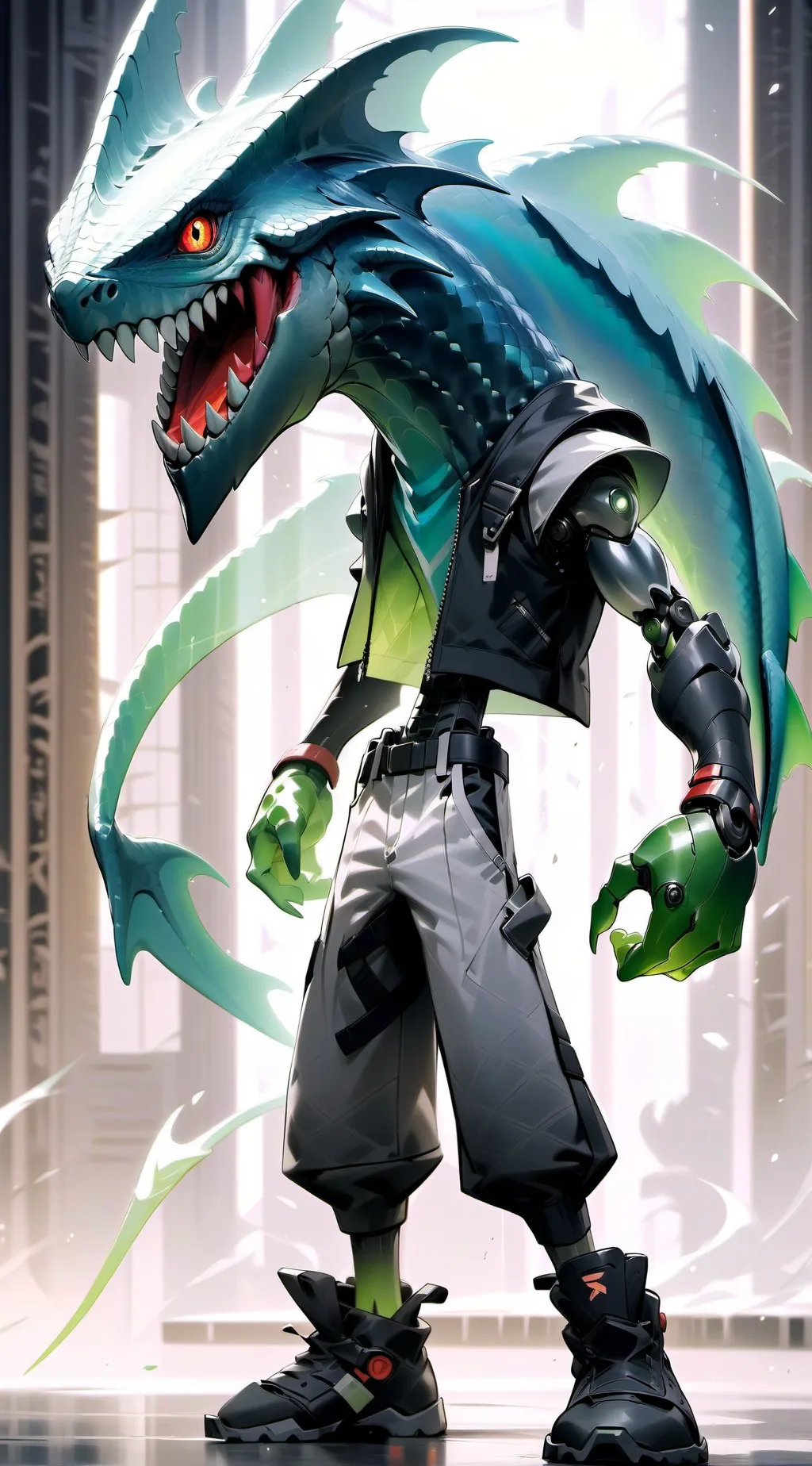 ai character: Godzilla background