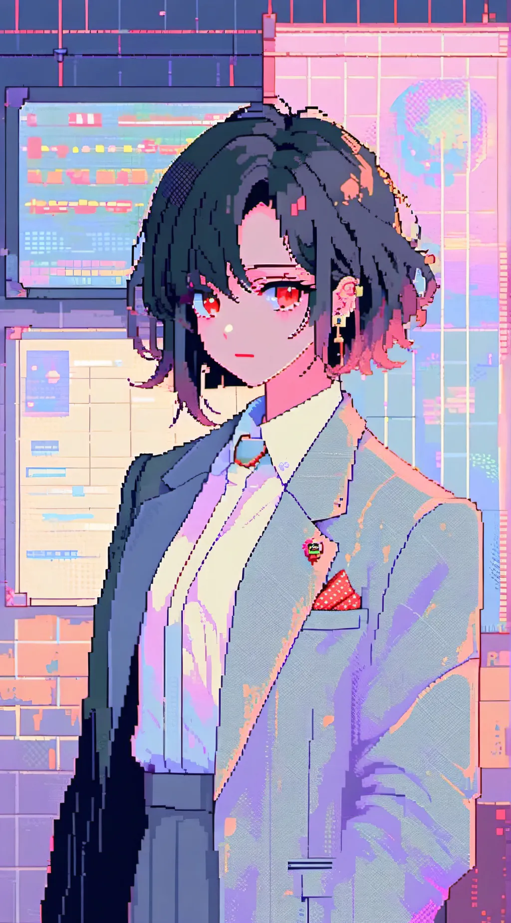 ai character: Red background