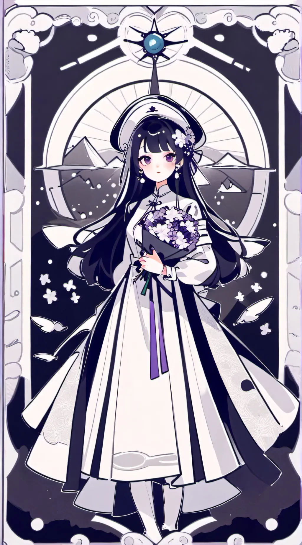 ai character: miss circle background