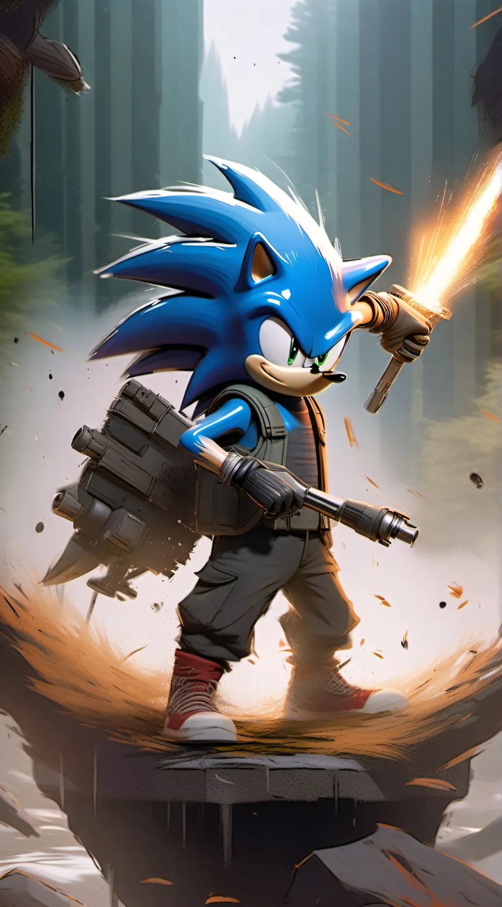 ai character: sonic the hedghog background