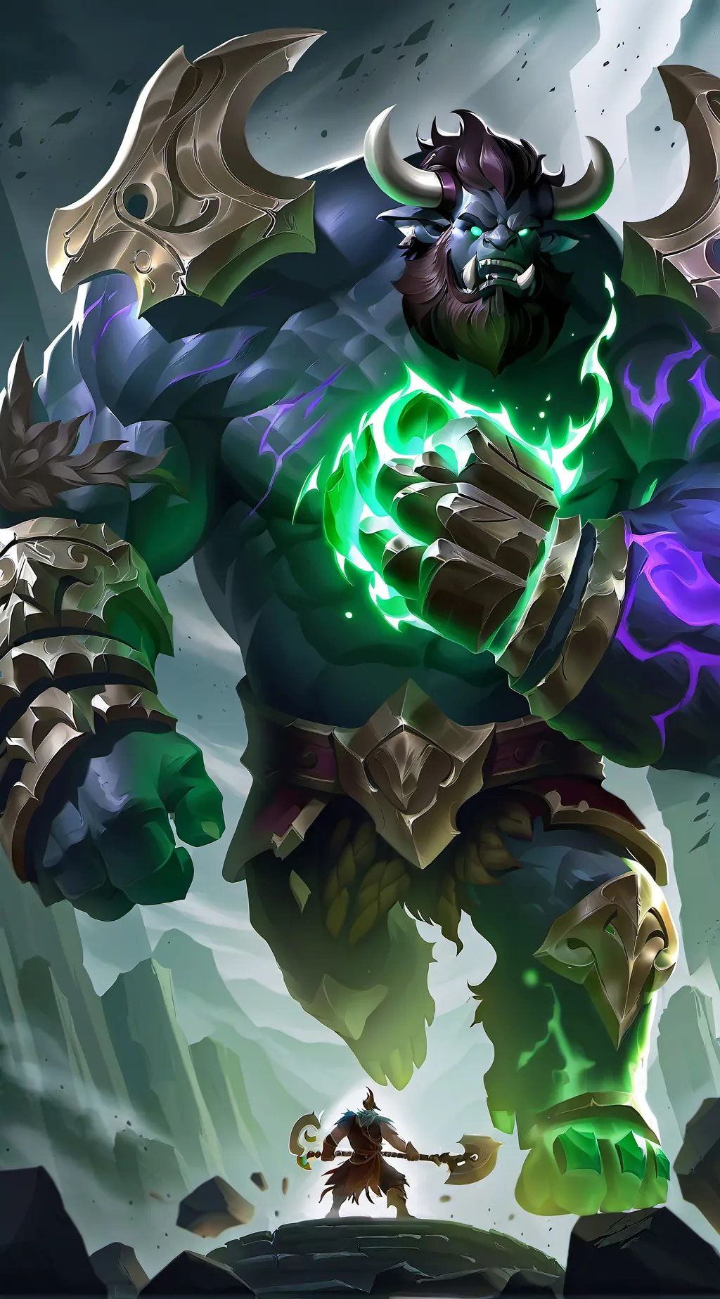 ai character: minotaur background