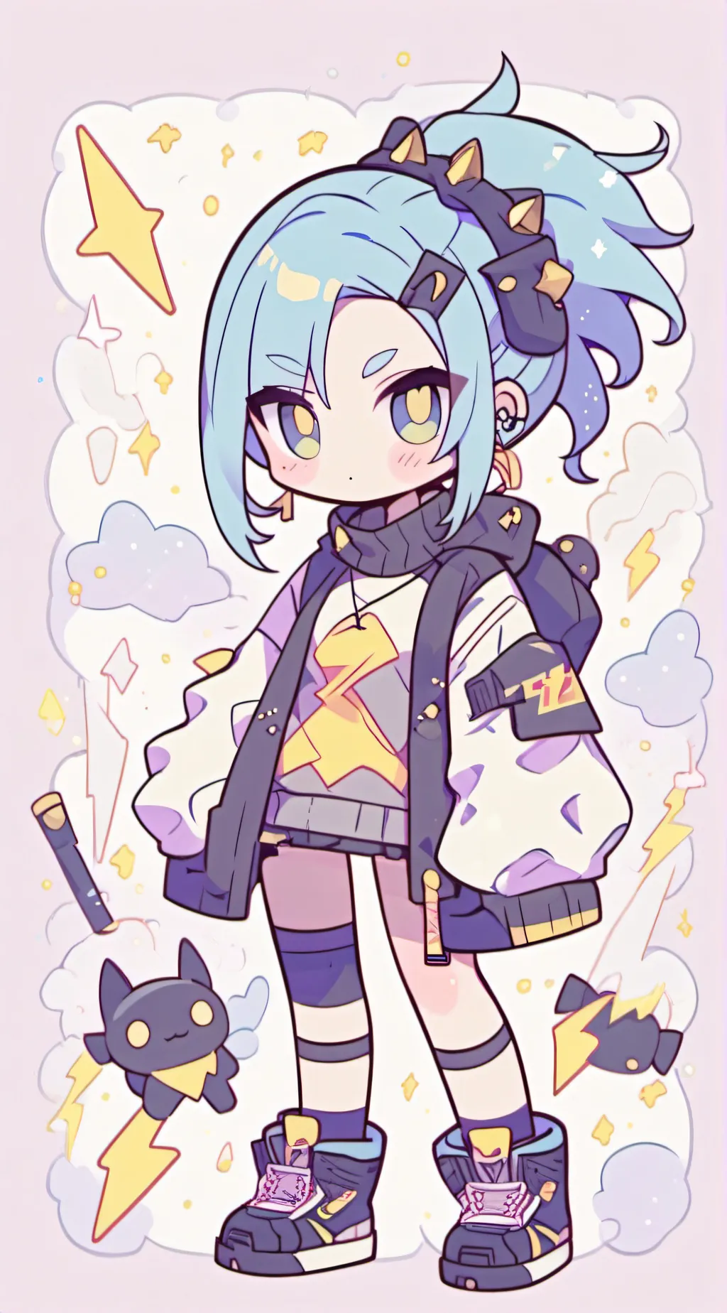 ai character: Stormy (chibi) background