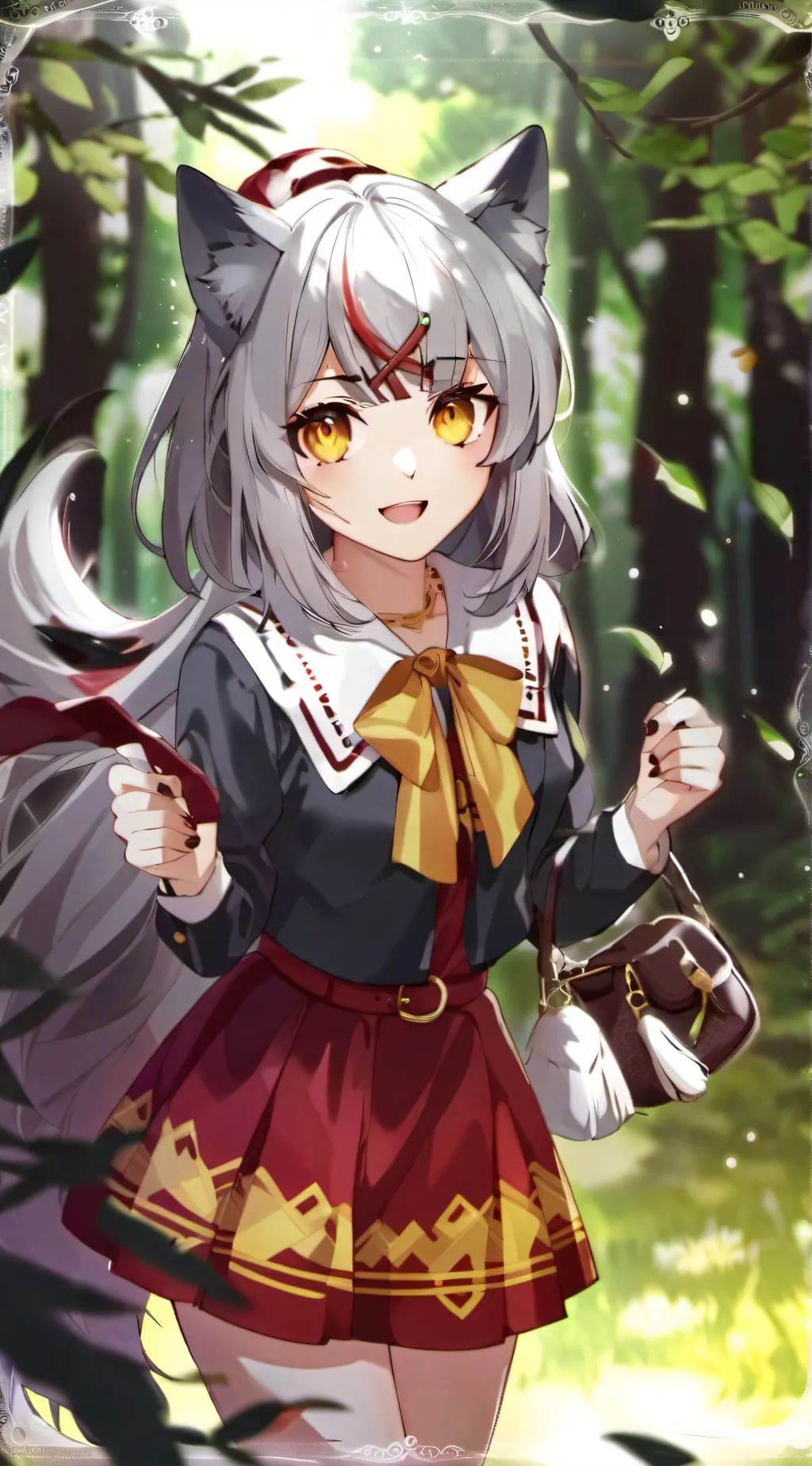 ai character: Wolf girl background