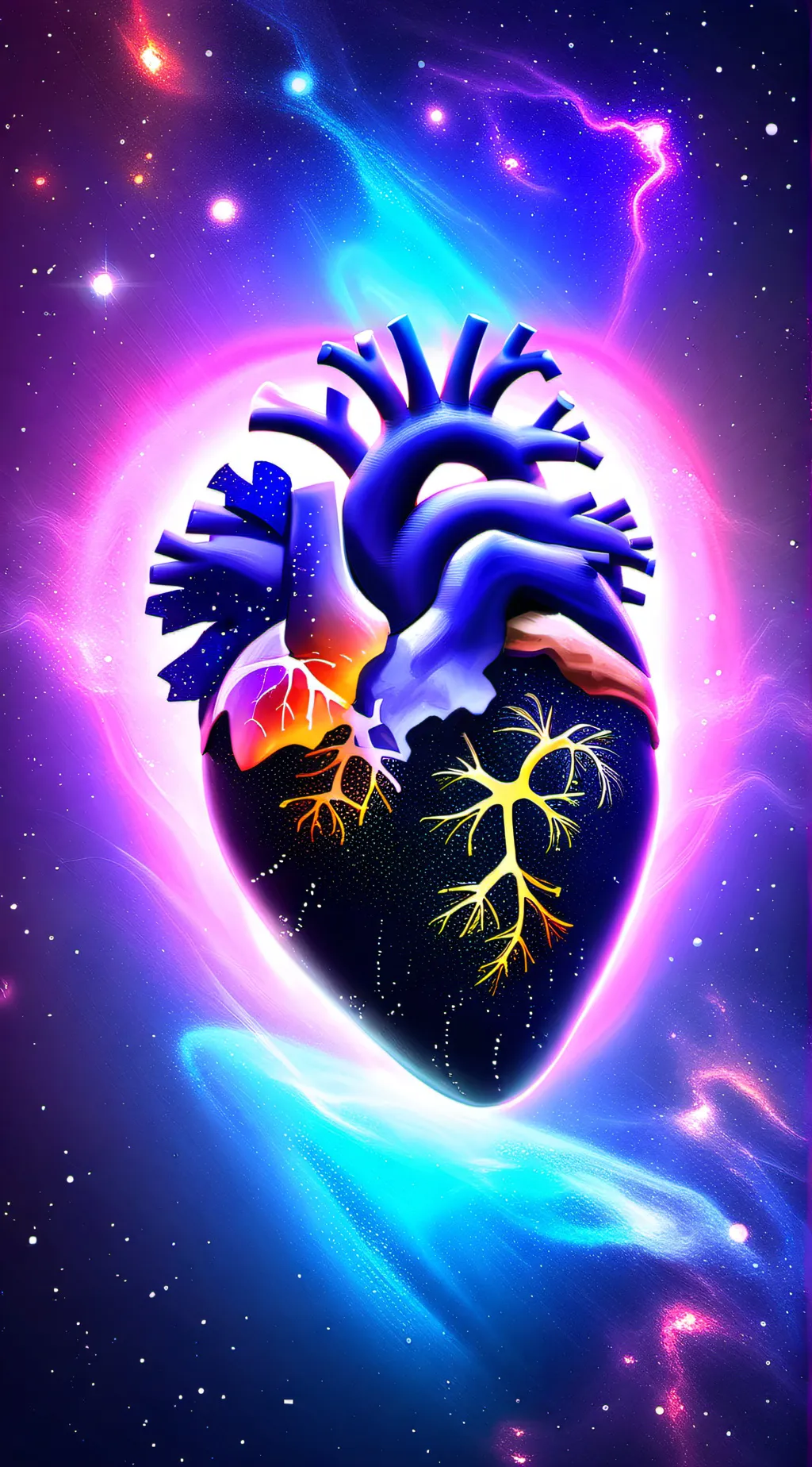 ai character: Bright heart background