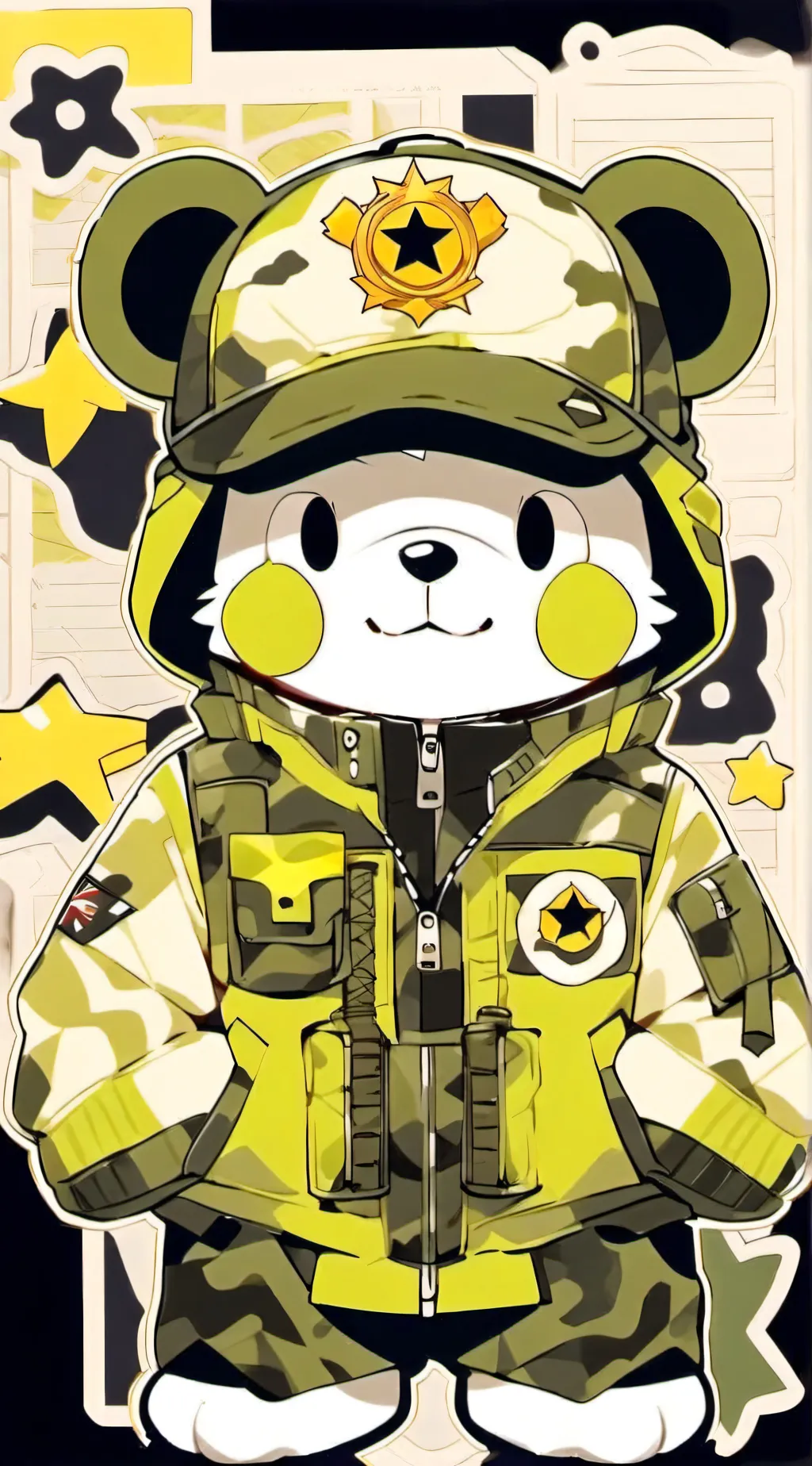 ai character: flippy "HTF" background