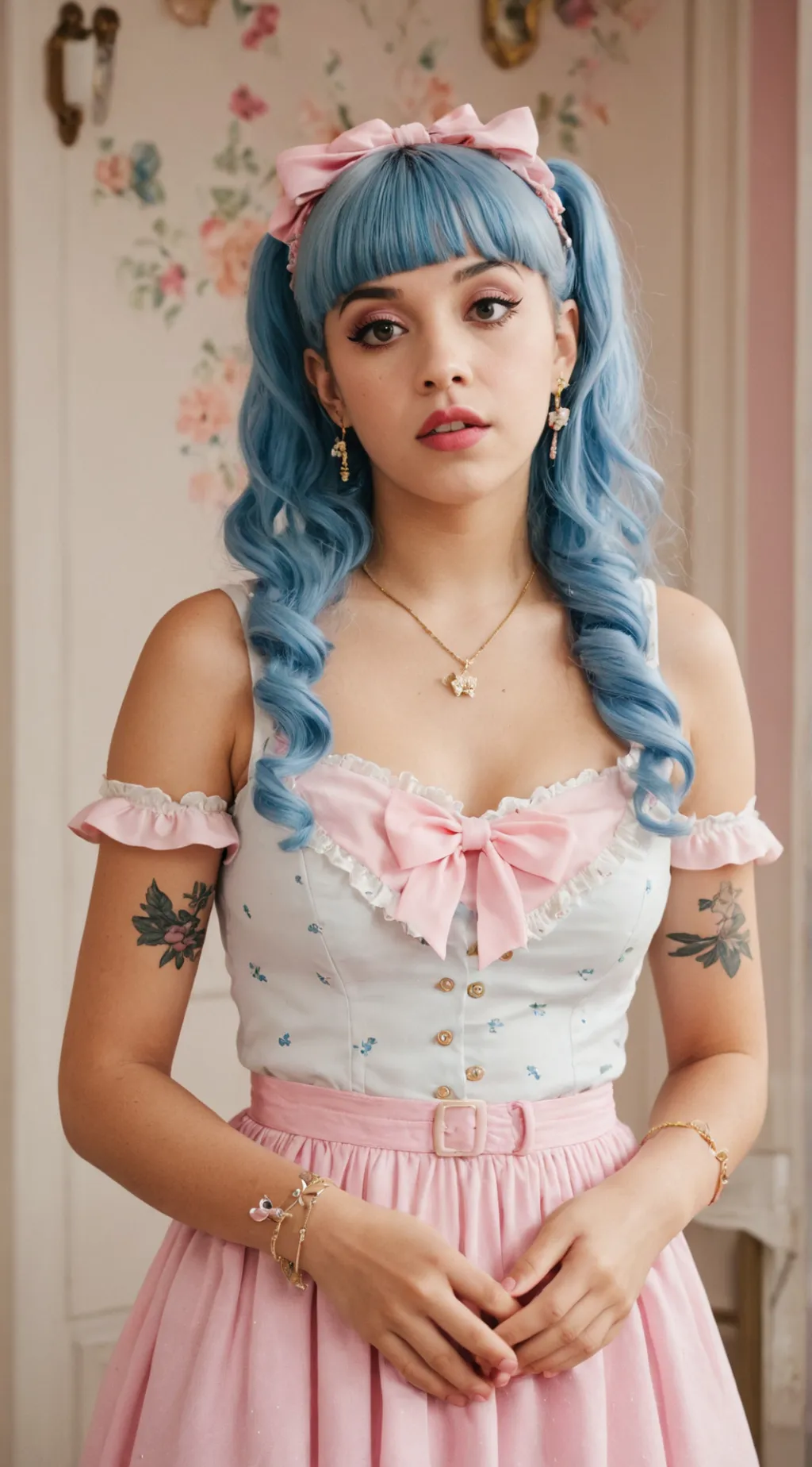 ai character: Melanie Martinez  background