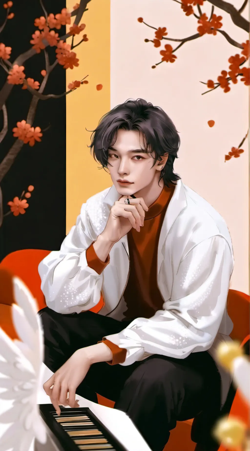 ai character: hyunjin  background