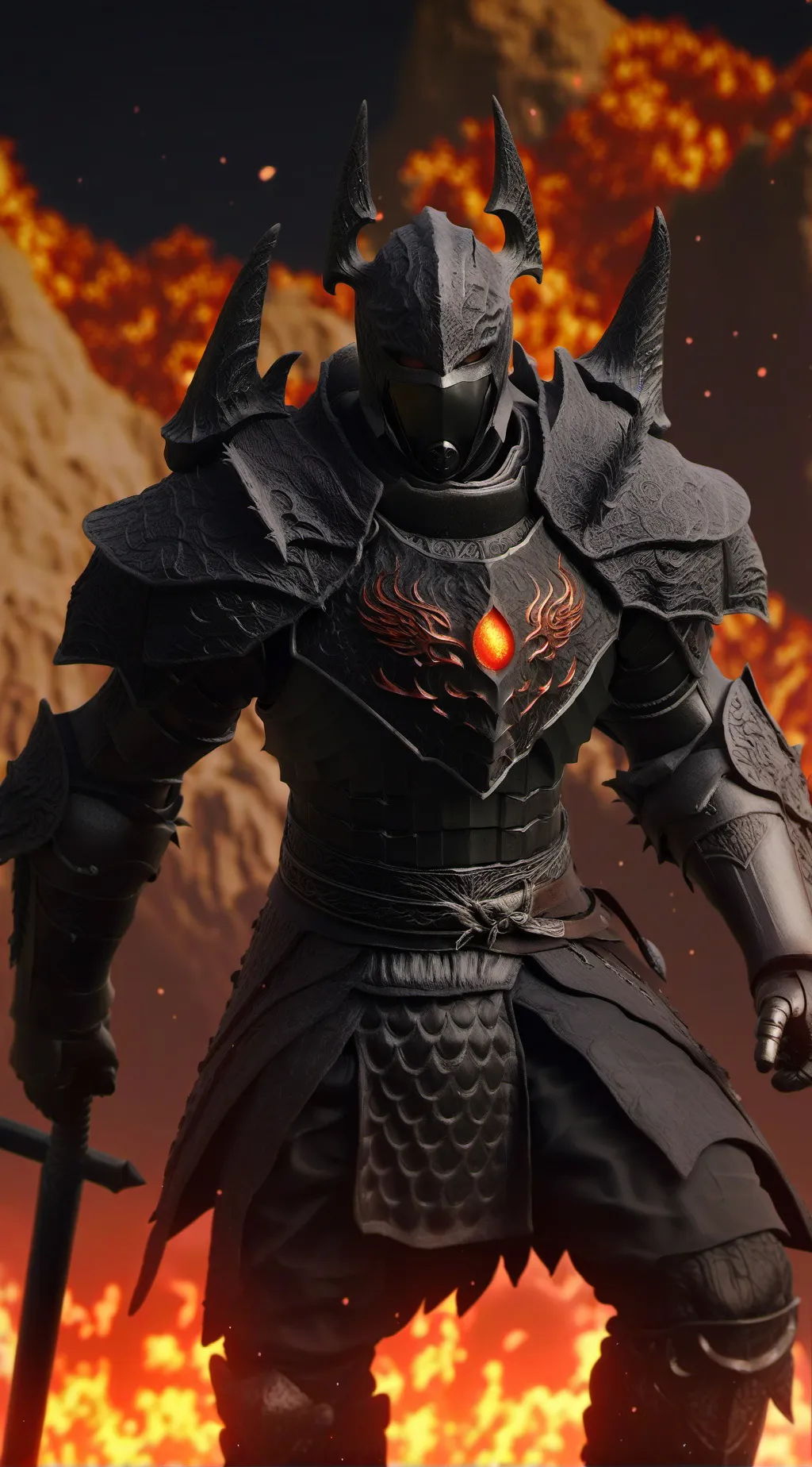 ai character: lava man background