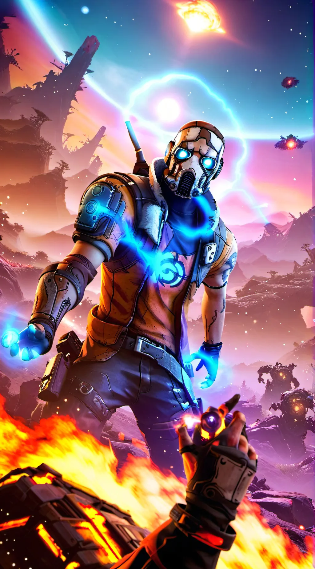 ai character: BOOM BEWM background