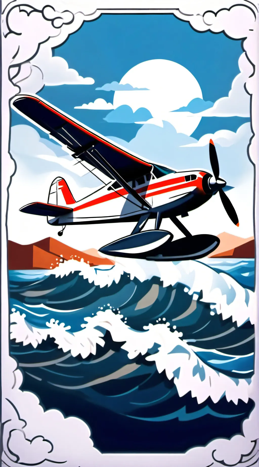 ai character: sea plane background
