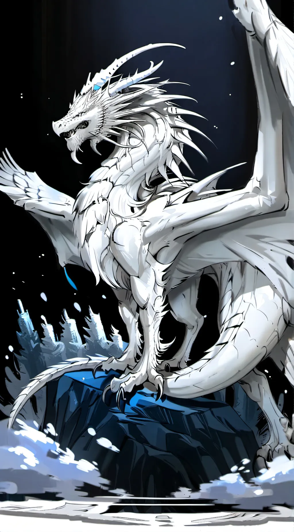 ai character: Queen Snowfall background