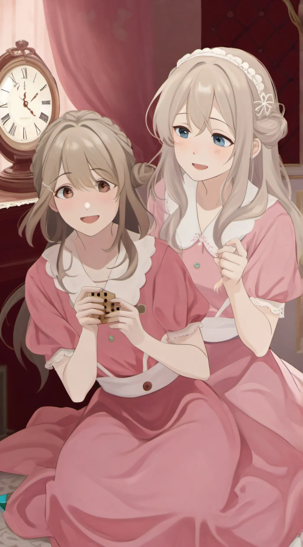 ai character: lizzy and Cynthia  background