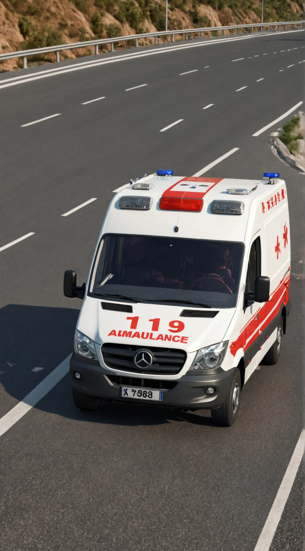 ai character: 來義鄉衛生室救護車 background