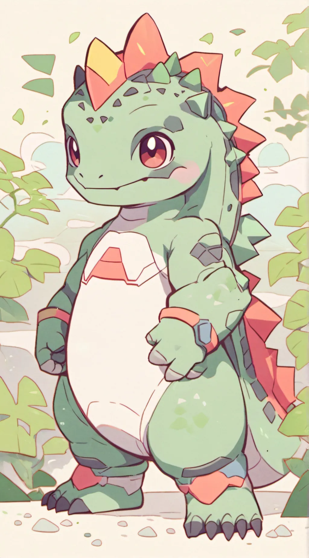ai character: Godzilla junior  background