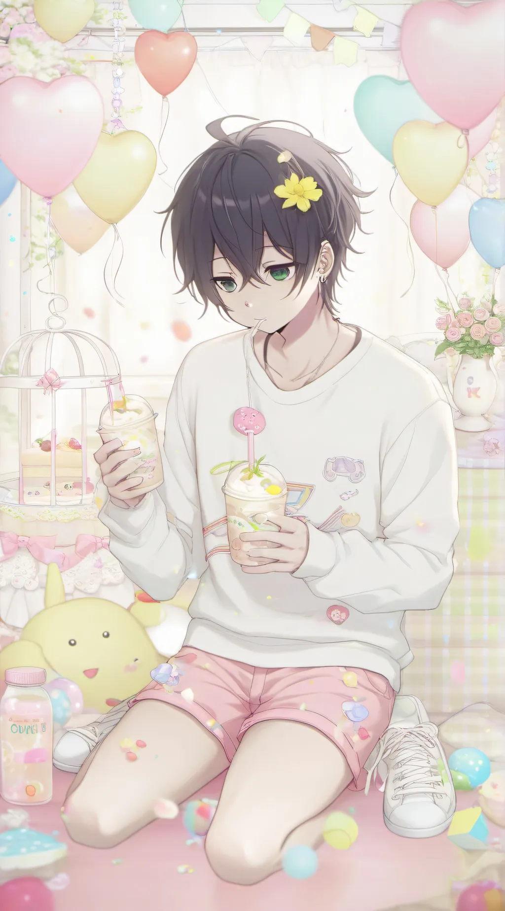 ai character: Andrew🤍💜 background