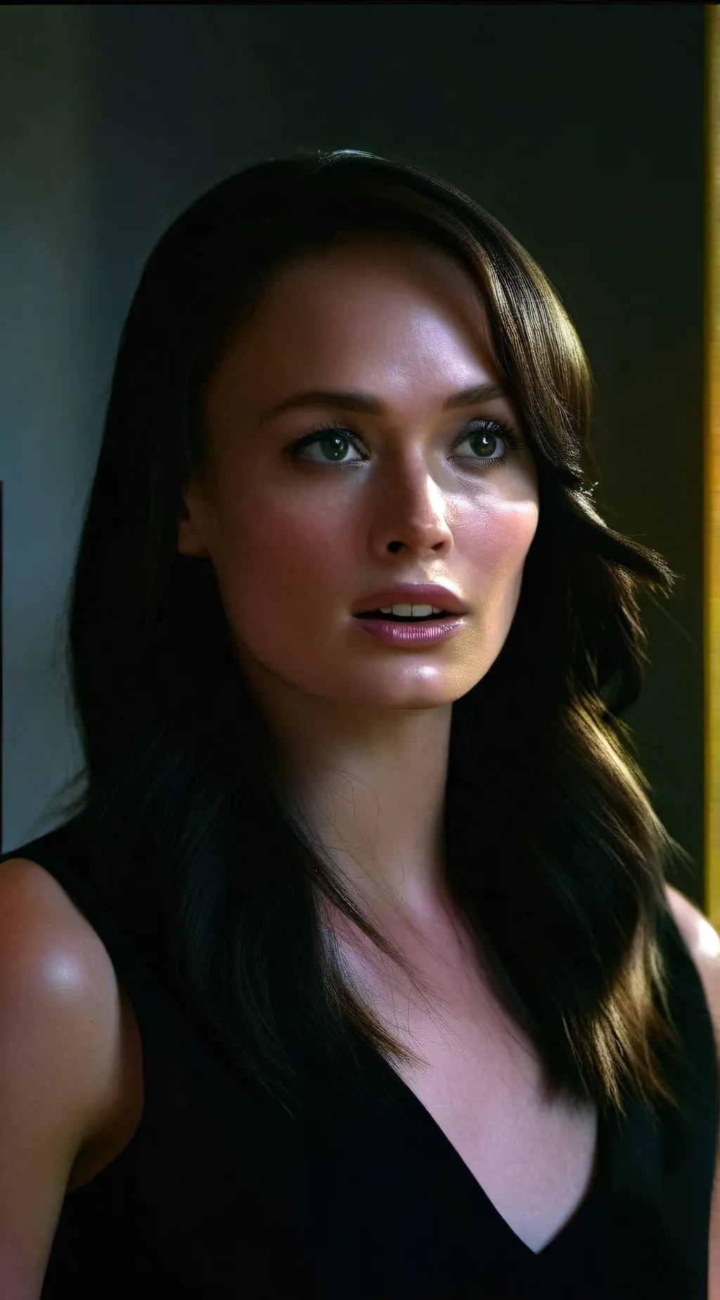 ai character: Laura Haddock  background