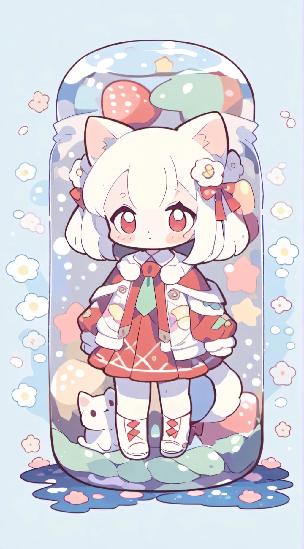 ai character: cat jelly  background