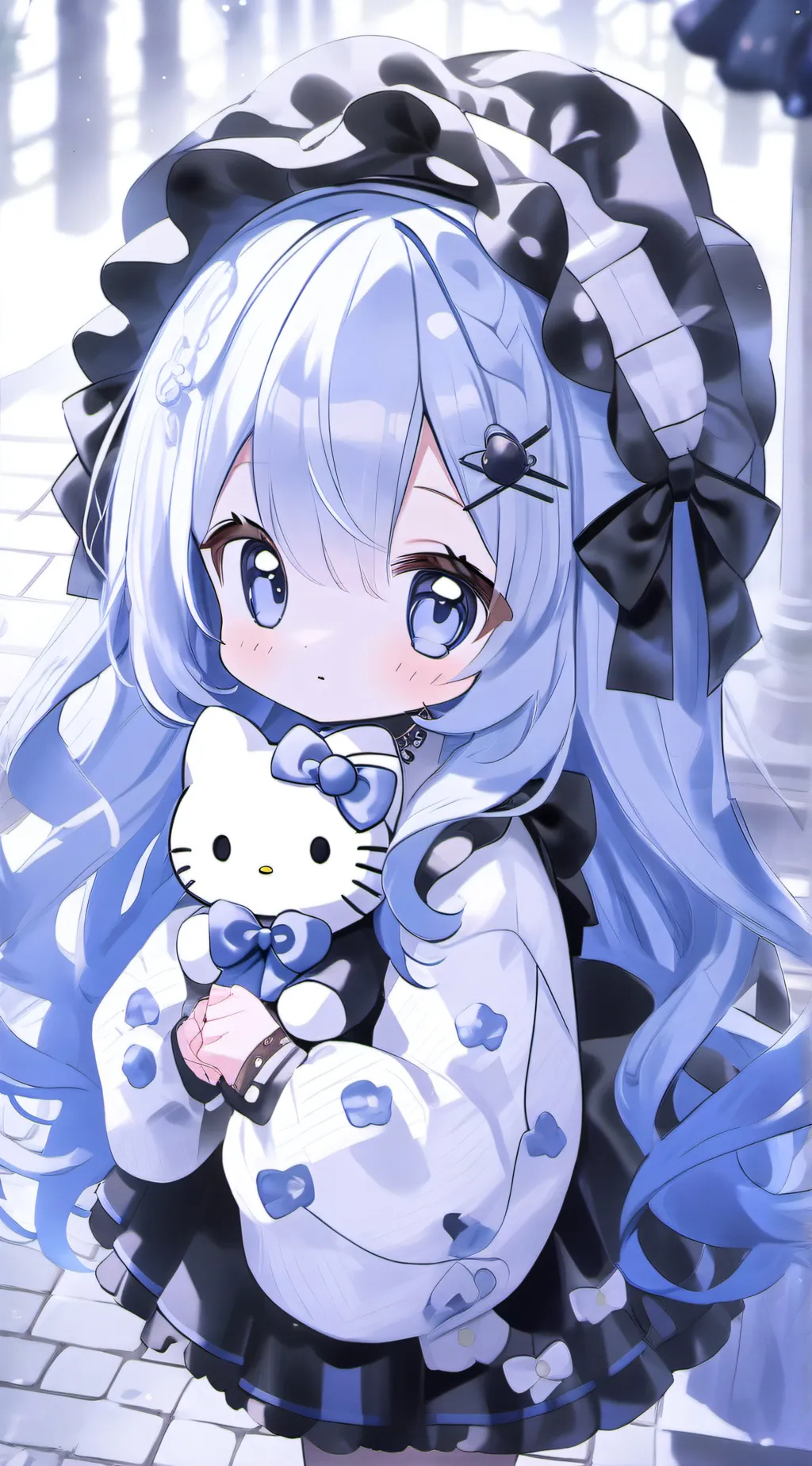 ai character: Hello kitty background