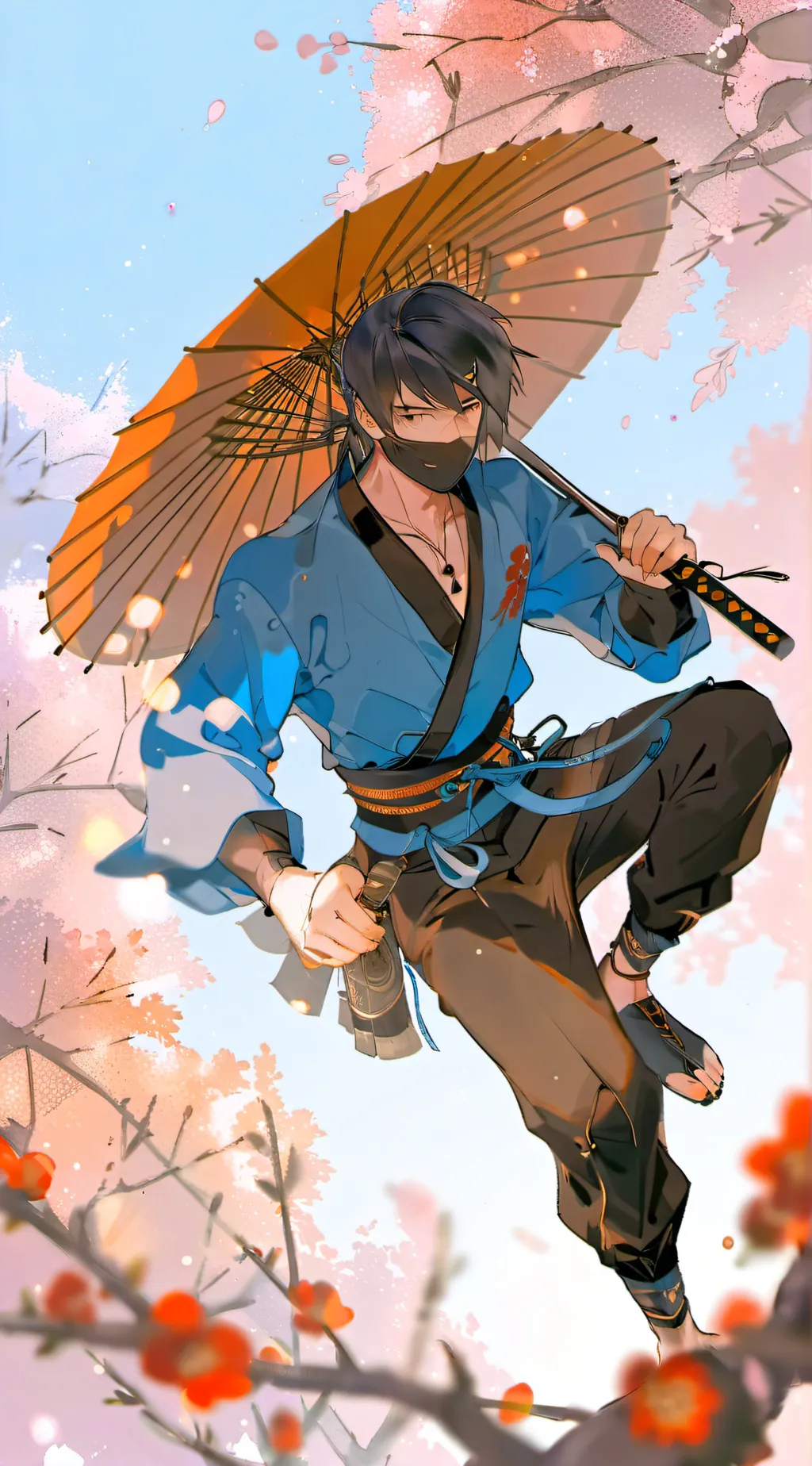 ai character: hayabusa&Kagura ml background