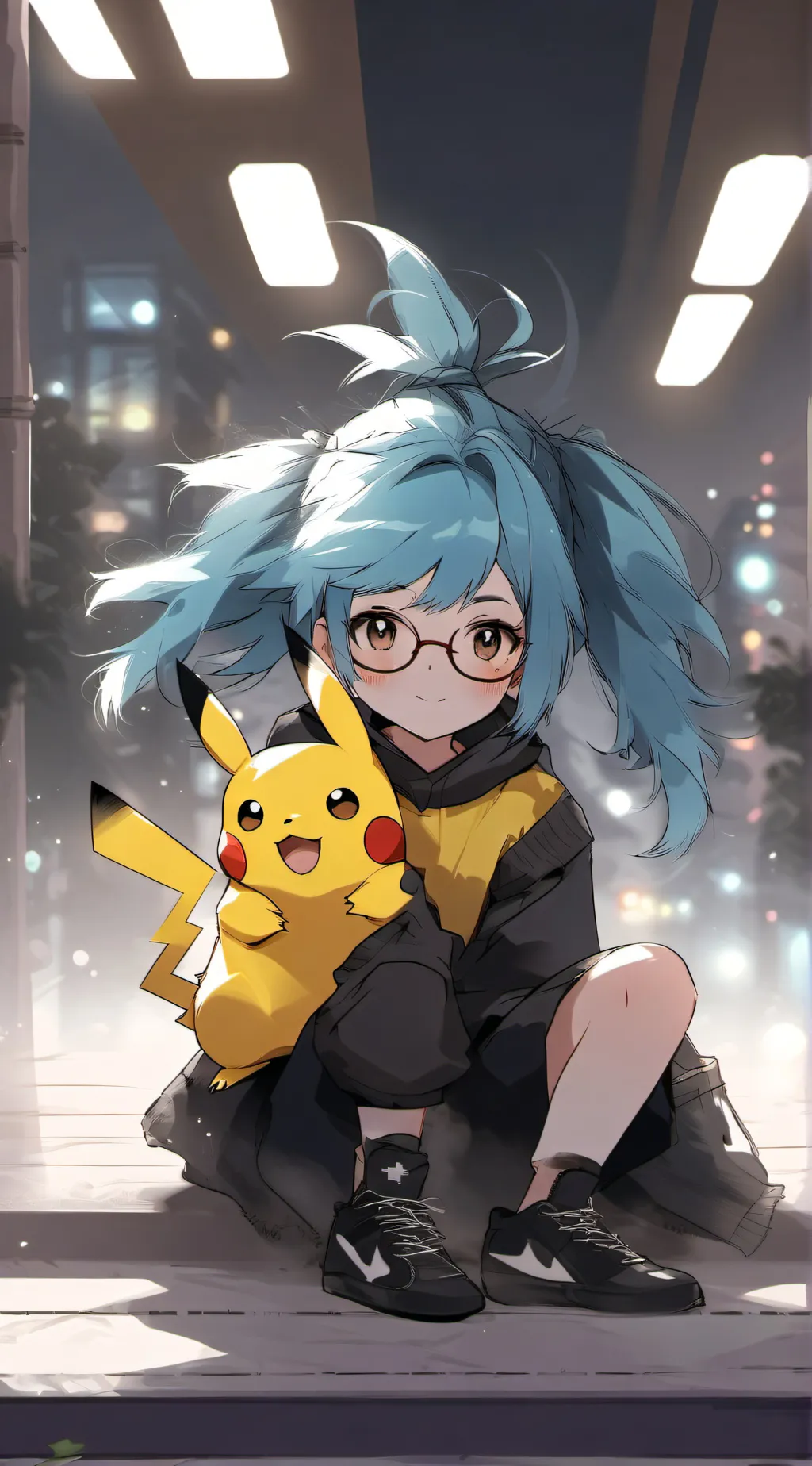 ai character: Zoey pikachu  background
