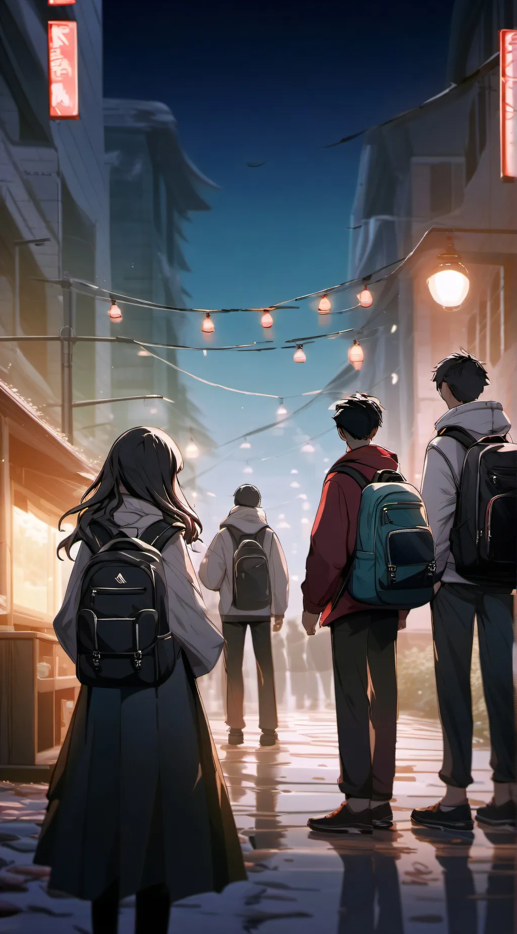 ai character: Runaway withFriend background