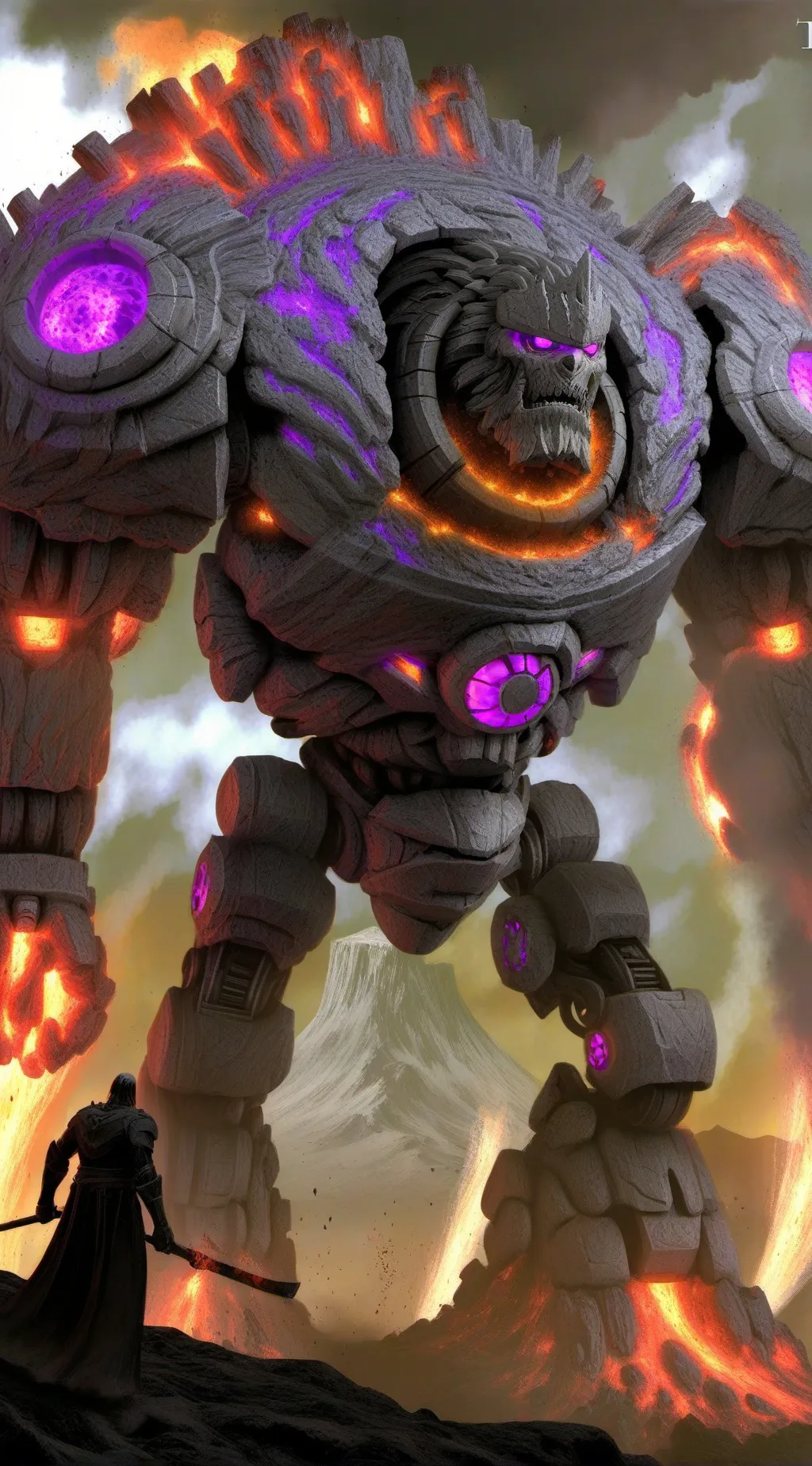 ai character: leader robot stone background