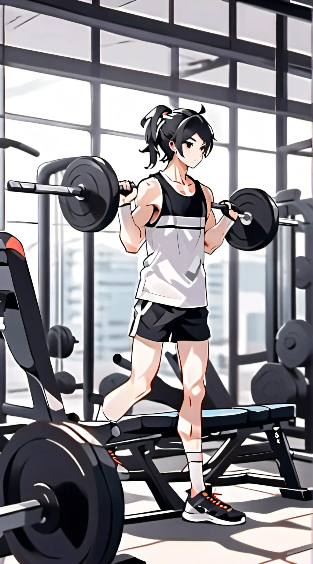 ai character: Gym day background