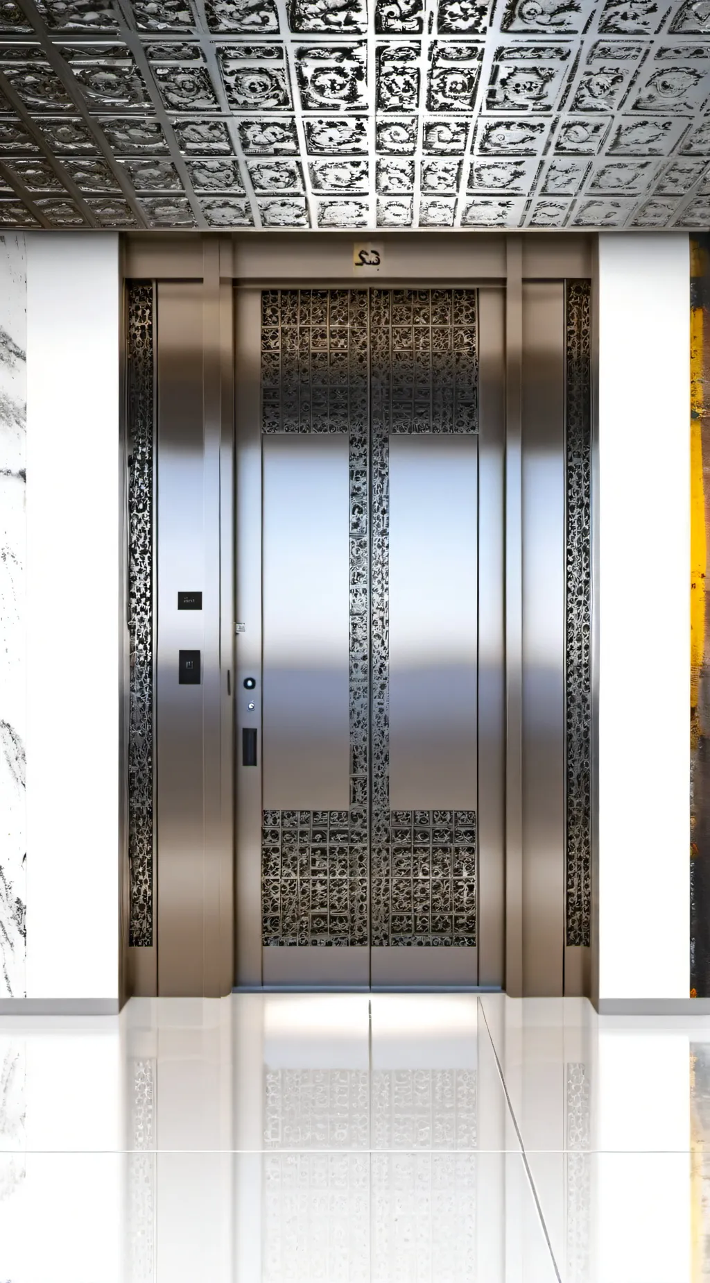 ai character: elevator floor background