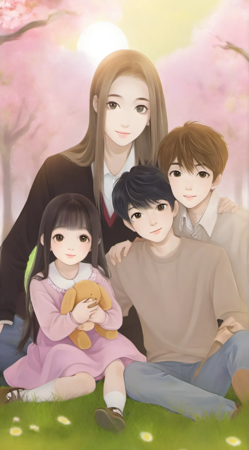 ai character: Perfect family  background