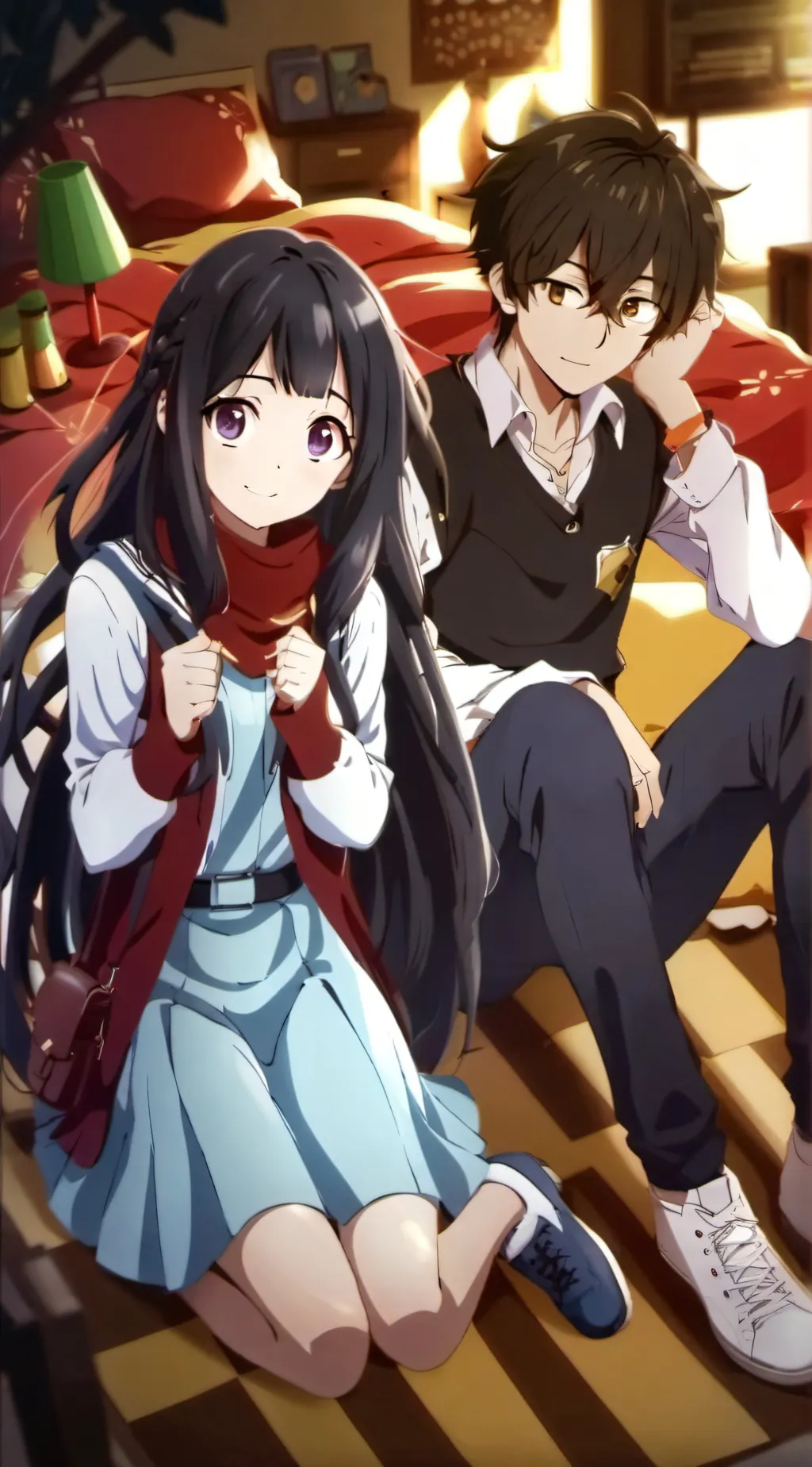 ai character:  Lily and James  background