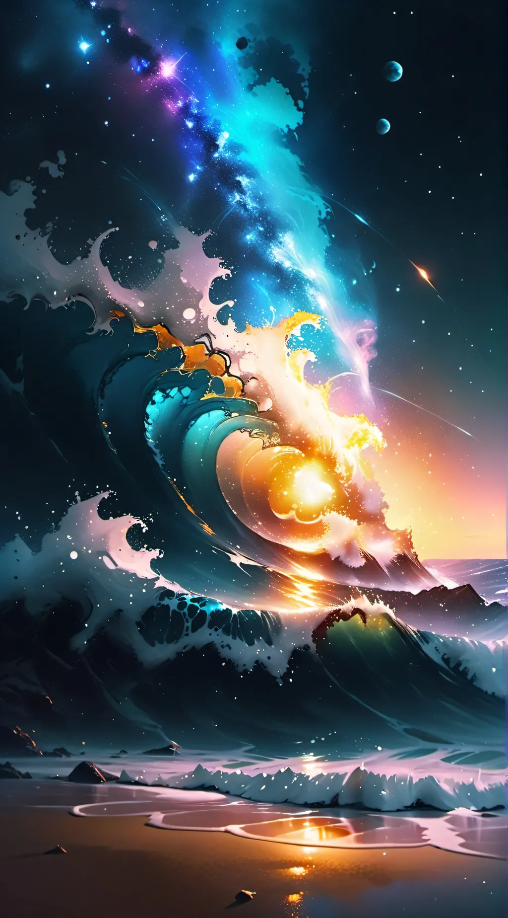 ai character: Hashiras beach day background