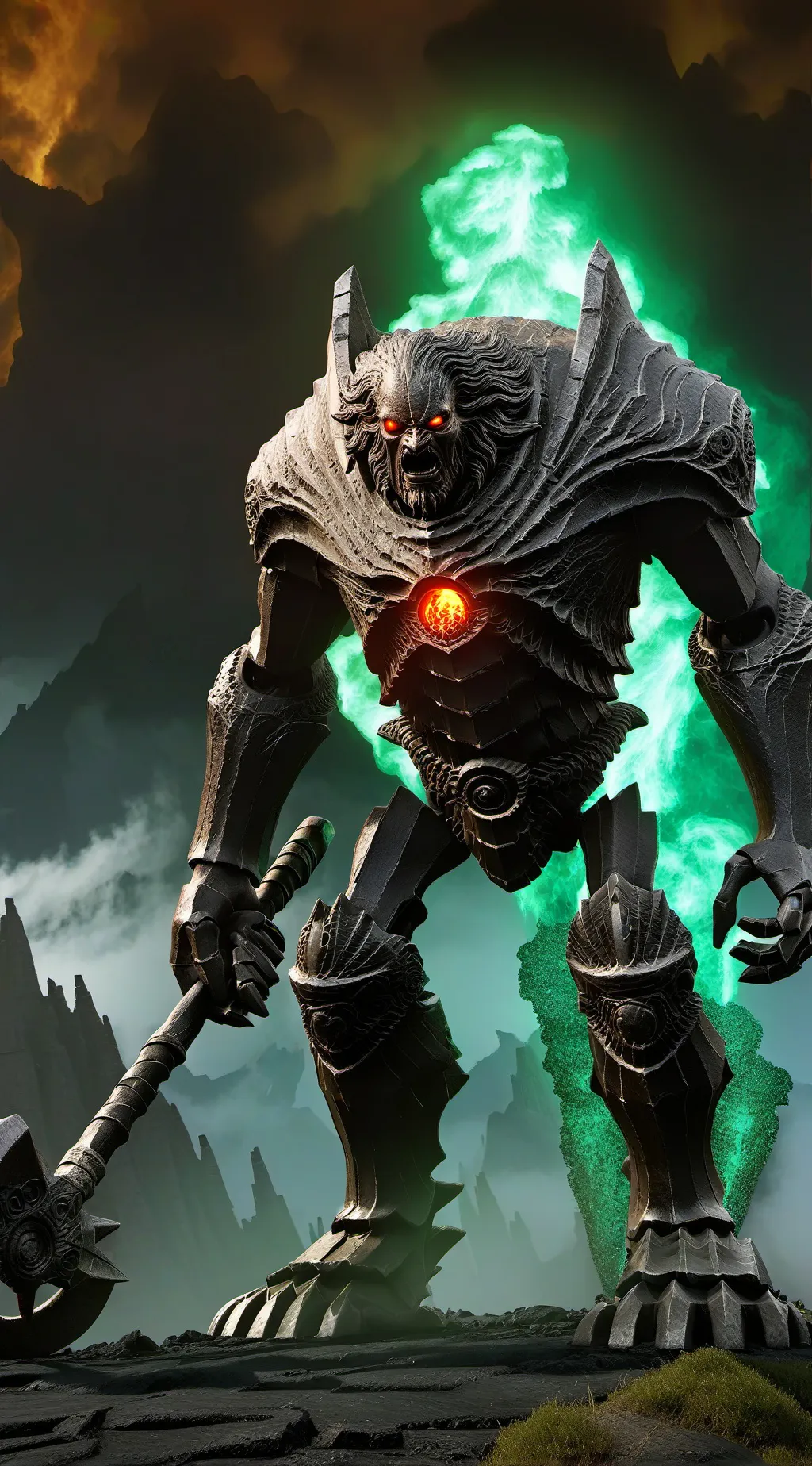 ai character: lava man background