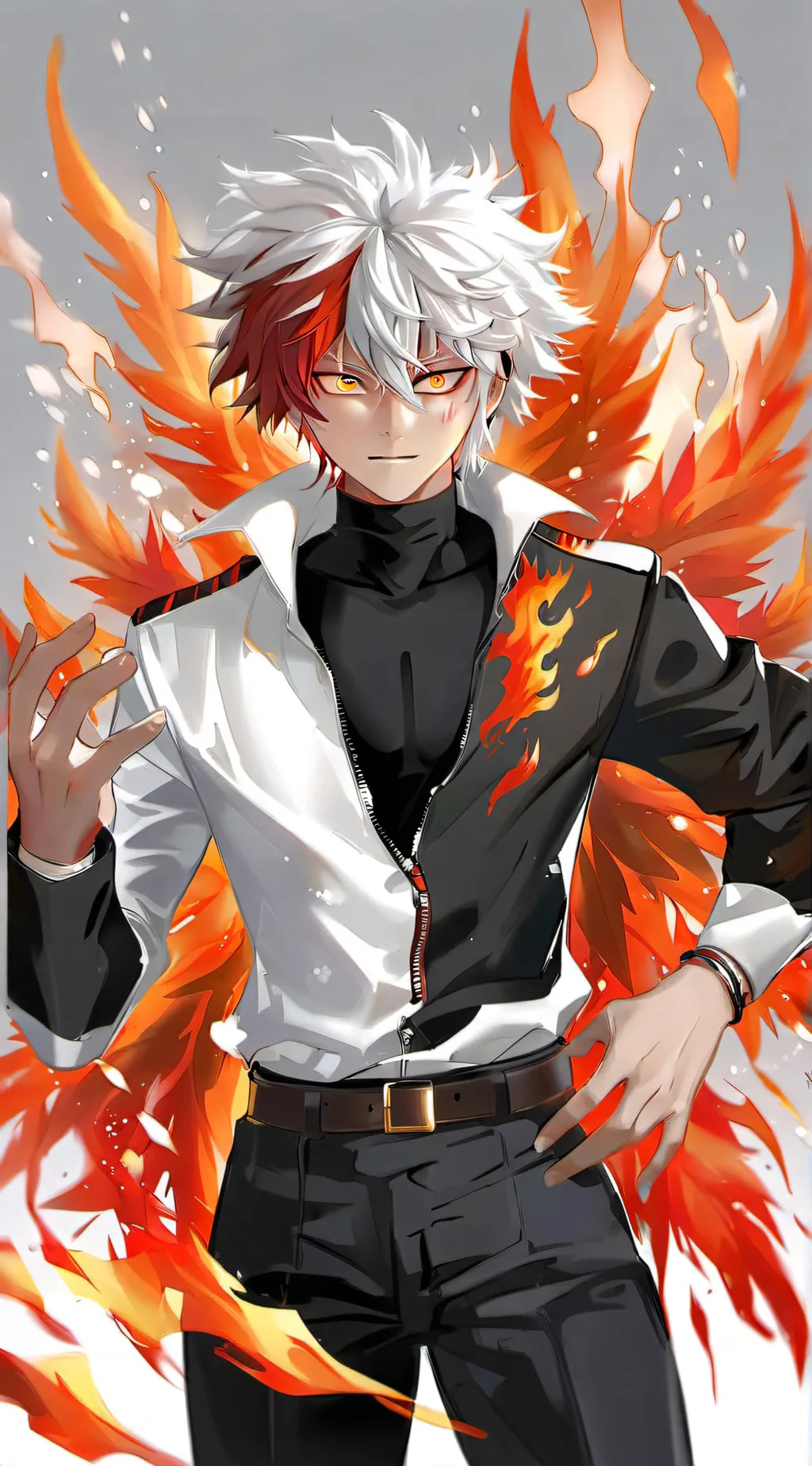 ai character: Shoto Todoroki  background