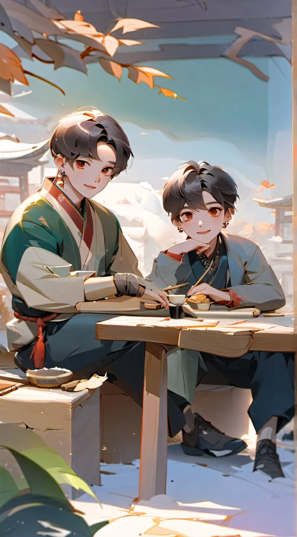 ai character: hyunlix and skz background