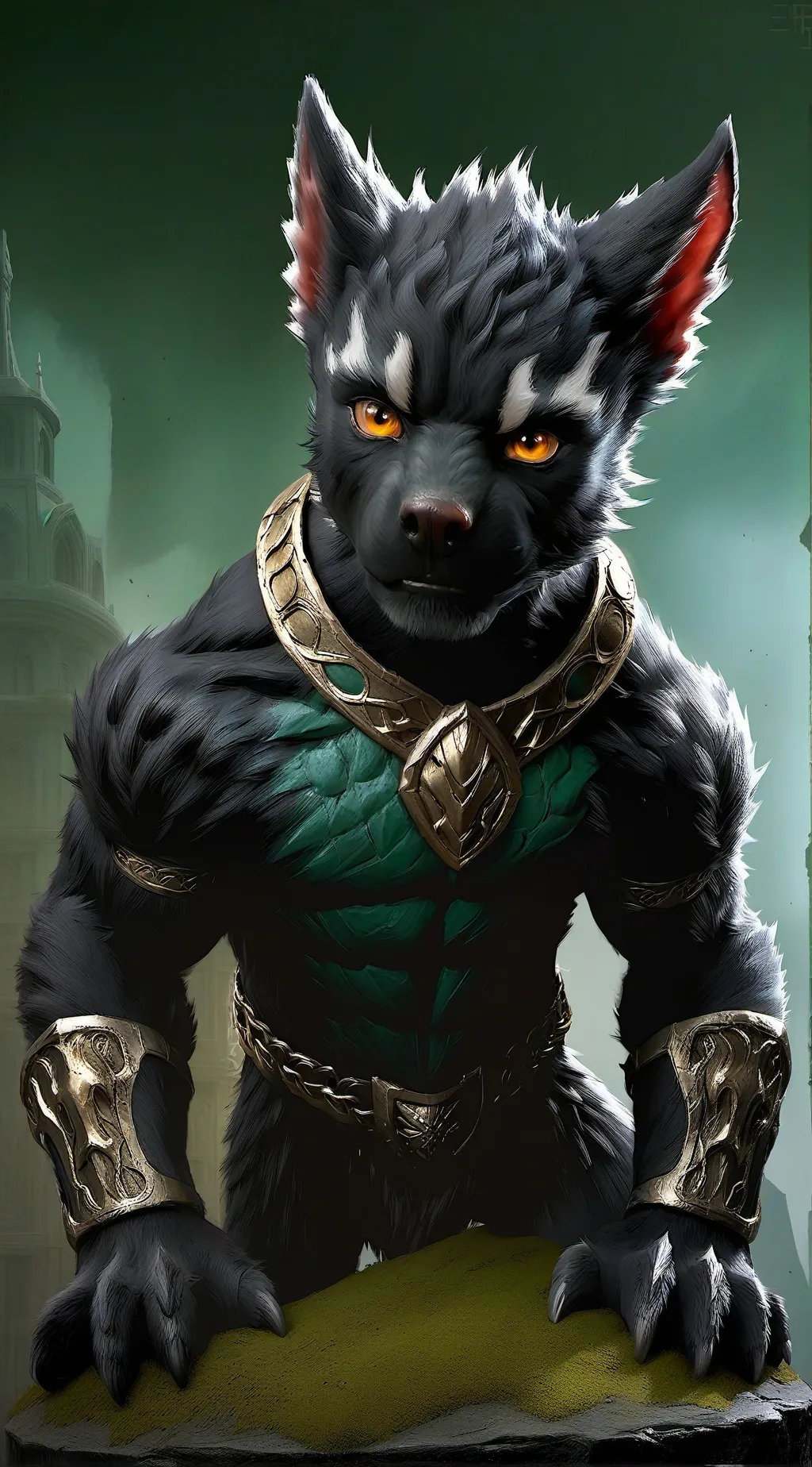 ai character: Smokeblaze+Avenger background