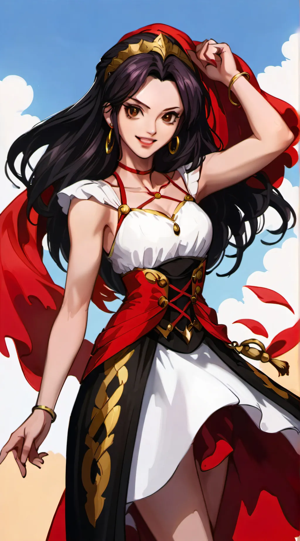 ai character: Luffina D monkey  background