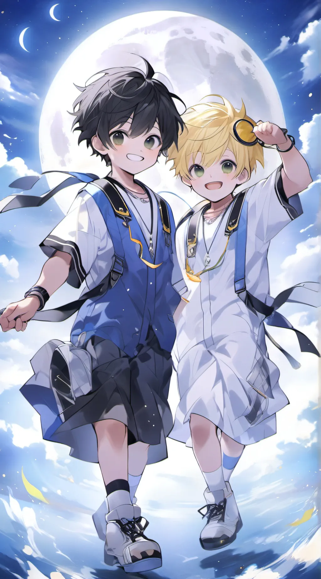 ai character: Sun and moon background